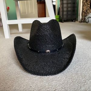 Stetson Straw Black Cowboy Hat